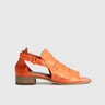 Leather Comfort Block Heel Sandal Orange 8821 Sandals | familyshoecentre