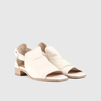 Leather Comfort Block Heel Sandal White 8821 Sandals | familyshoecentre