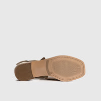 Leather Comfort Block Heel Sandal White 8821 Sandals | familyshoecentre