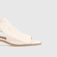 Leather Comfort Block Heel Sandal White 8821 Sandals | familyshoecentre