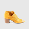 Leather Comfort Block Heel Sandal Yellow 9076 Sandals | familyshoecentre