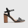 Leather Comfort High Heel Sandal Black 7101 Sandals | familyshoecentre