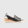 Leather Comfort Wedges Black 401 Sandals | familyshoecentre