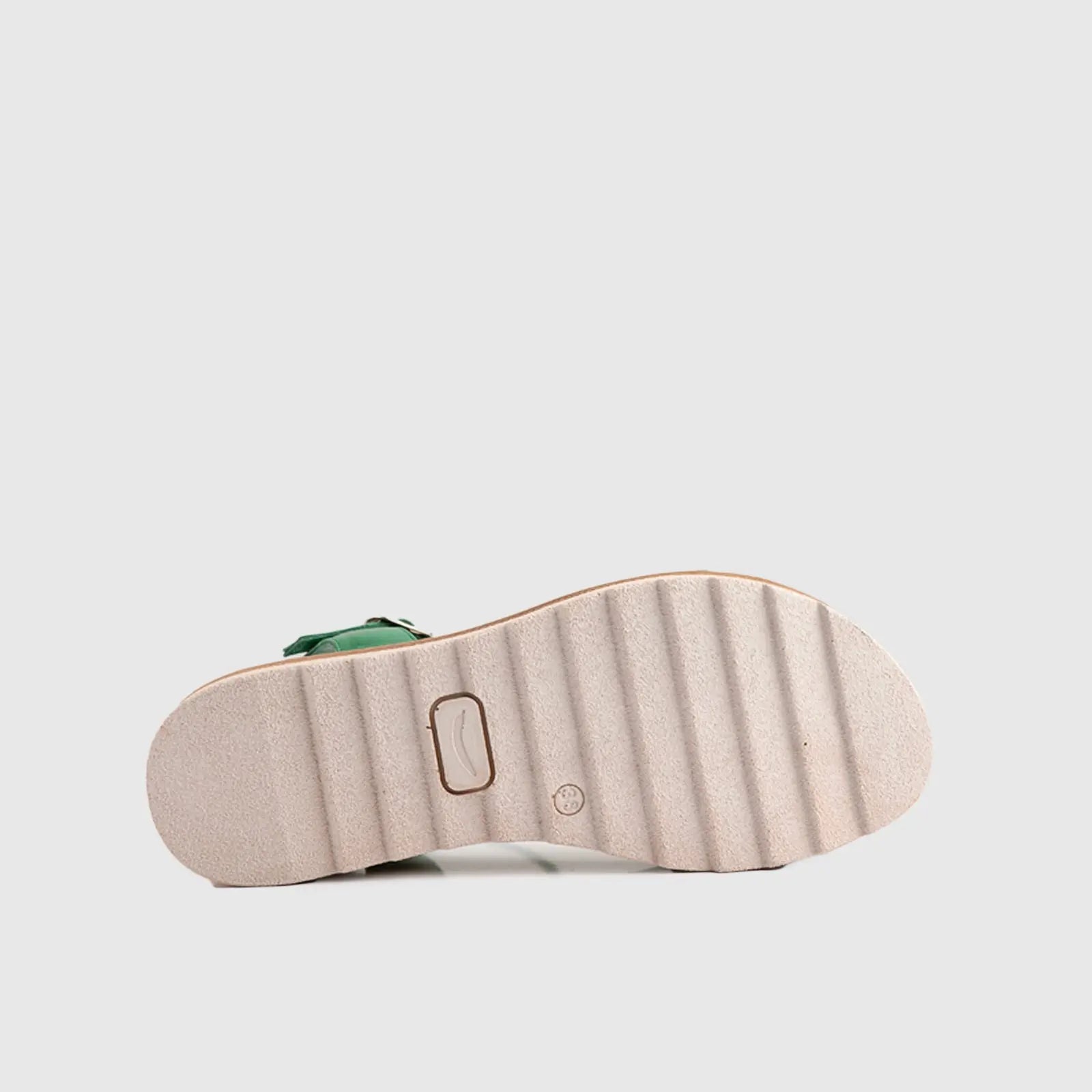Leather Comfort Wedges Green 11648 Sandals | familyshoecentre