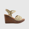 Leather Comfort Wedges Olive 10811 Sandals | familyshoecentre