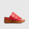 Leather Comfort Wedges Red 8501 Sandals | familyshoecentre