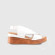 Leather Comfort Wedges White 8505 Sandals | familyshoecentre