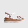 Leather Comfort Wedges White Multi 11641 Sandals | familyshoecentre