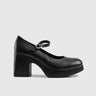 Leather Court Shoes 11551 Heels | familyshoecentre