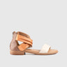 Leather Flat Comfort Sandals Beige 8548 Sandals | familyshoecentre