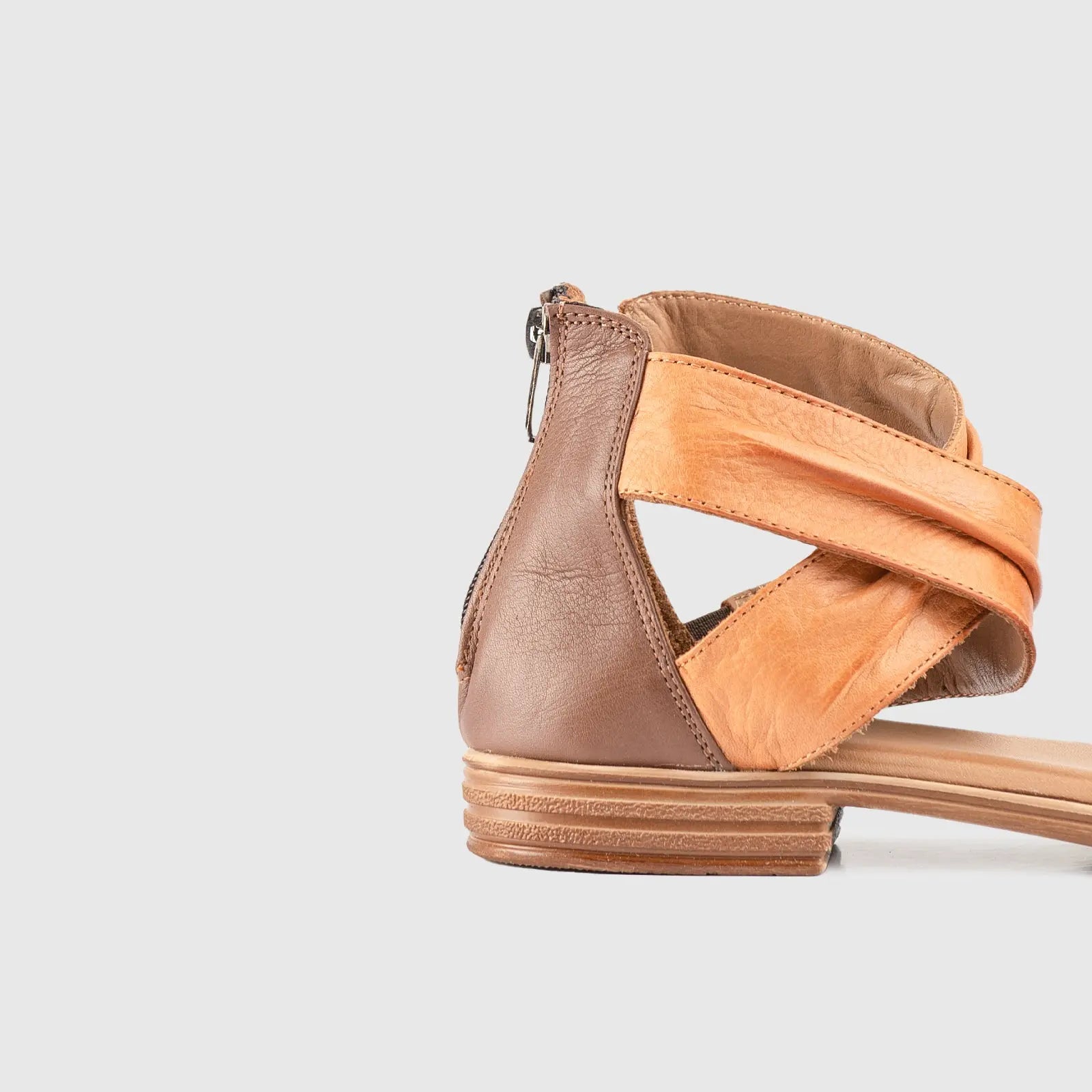 Leather Flat Comfort Sandals Beige 8548 Sandals | familyshoecentre