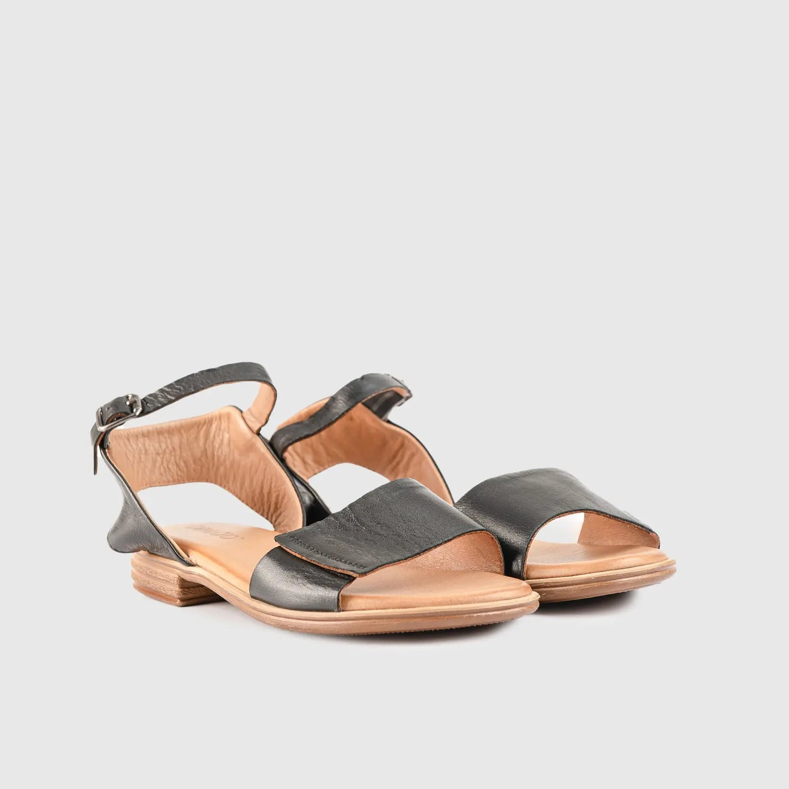 Leather Flat Comfort Sandals Black 8543 Sandals | familyshoecentre