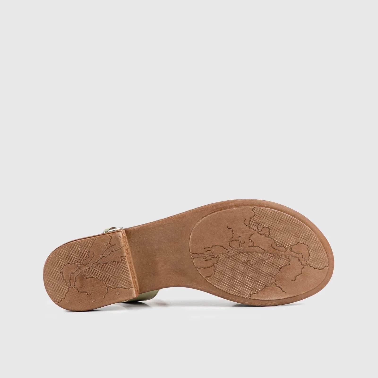 Leather Flat Comfort Sandals Green 8624 Sandals | familyshoecentre