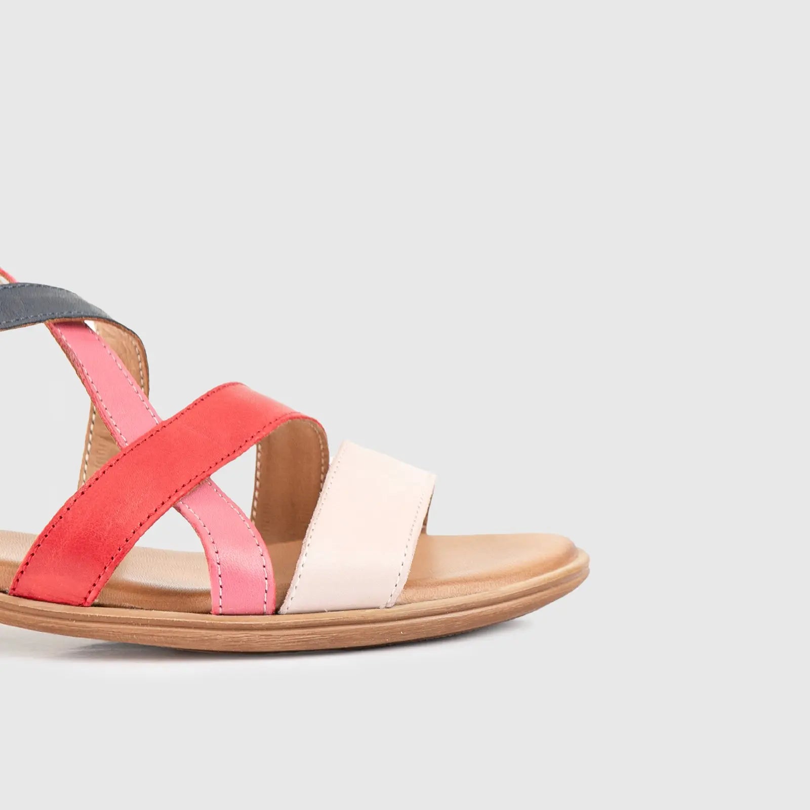 Leather Flat Comfort Sandals Multi 7029 Sandals | familyshoecentre