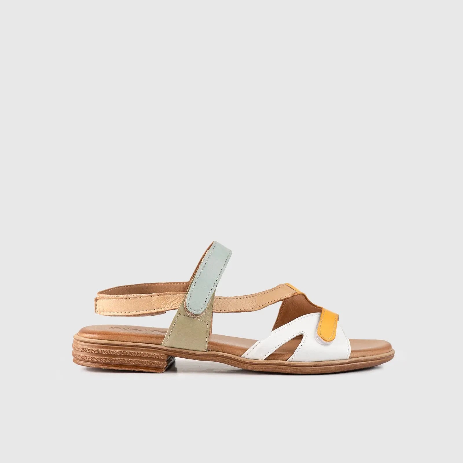 Leather Flat Comfort Sandals Multi 8615 Sandals | familyshoecentre