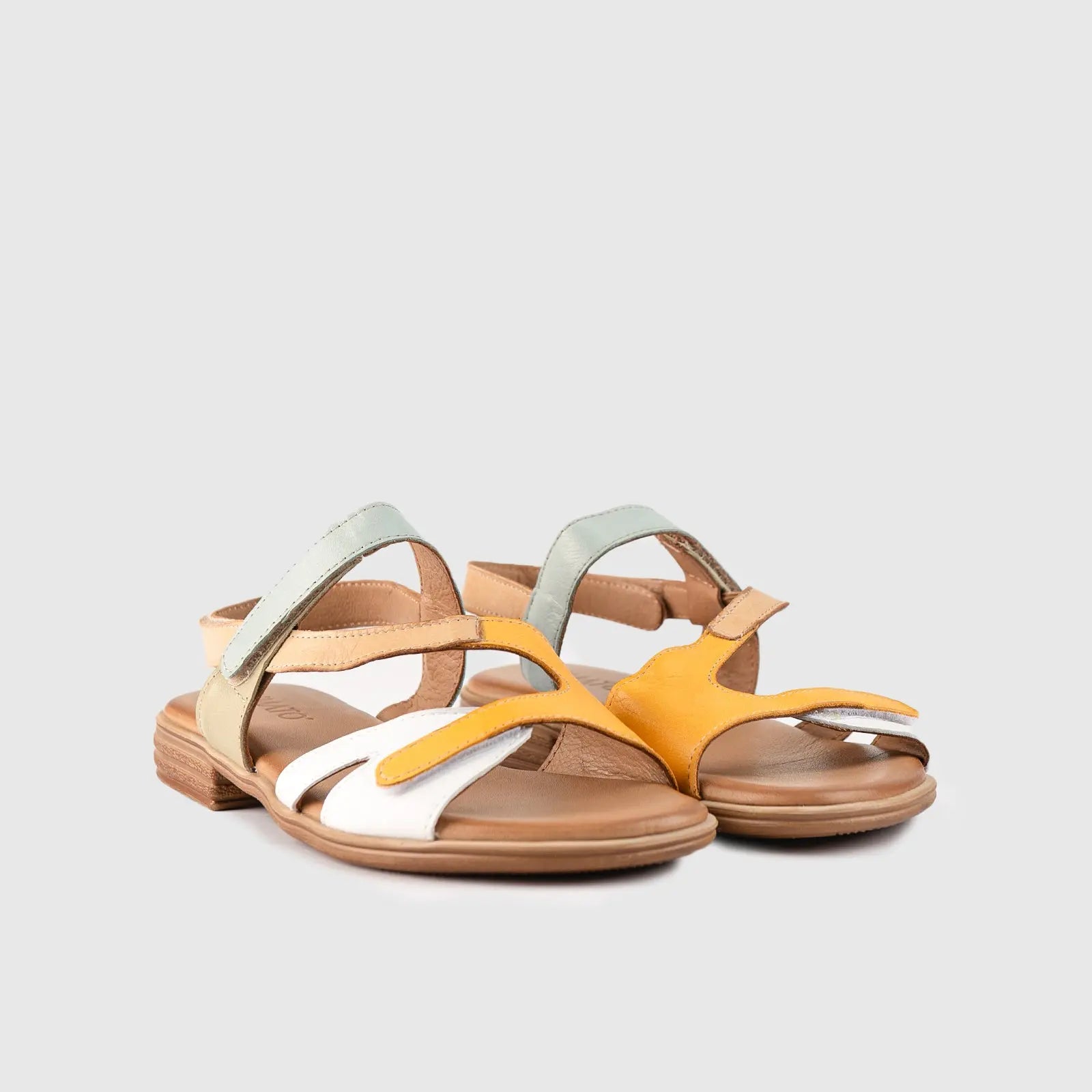 Leather Flat Comfort Sandals Multi 8615 Sandals | familyshoecentre