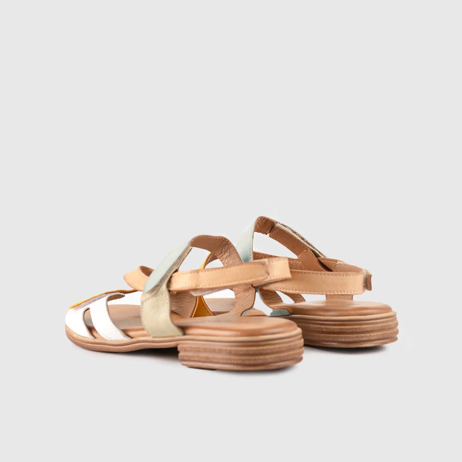 Leather Flat Comfort Sandals Multi 8615 Sandals | familyshoecentre