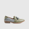 Leather Slip On Tassels 2893 Olive/Light Blue Slip-ons | familyshoecentre