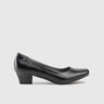 Low Block Heel Court Shoe 10032 Black Heels | familyshoecentre