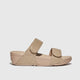 Lulu Adj Shimmerlux Slide Beige FZ9-A94 Sandals | familyshoecentre