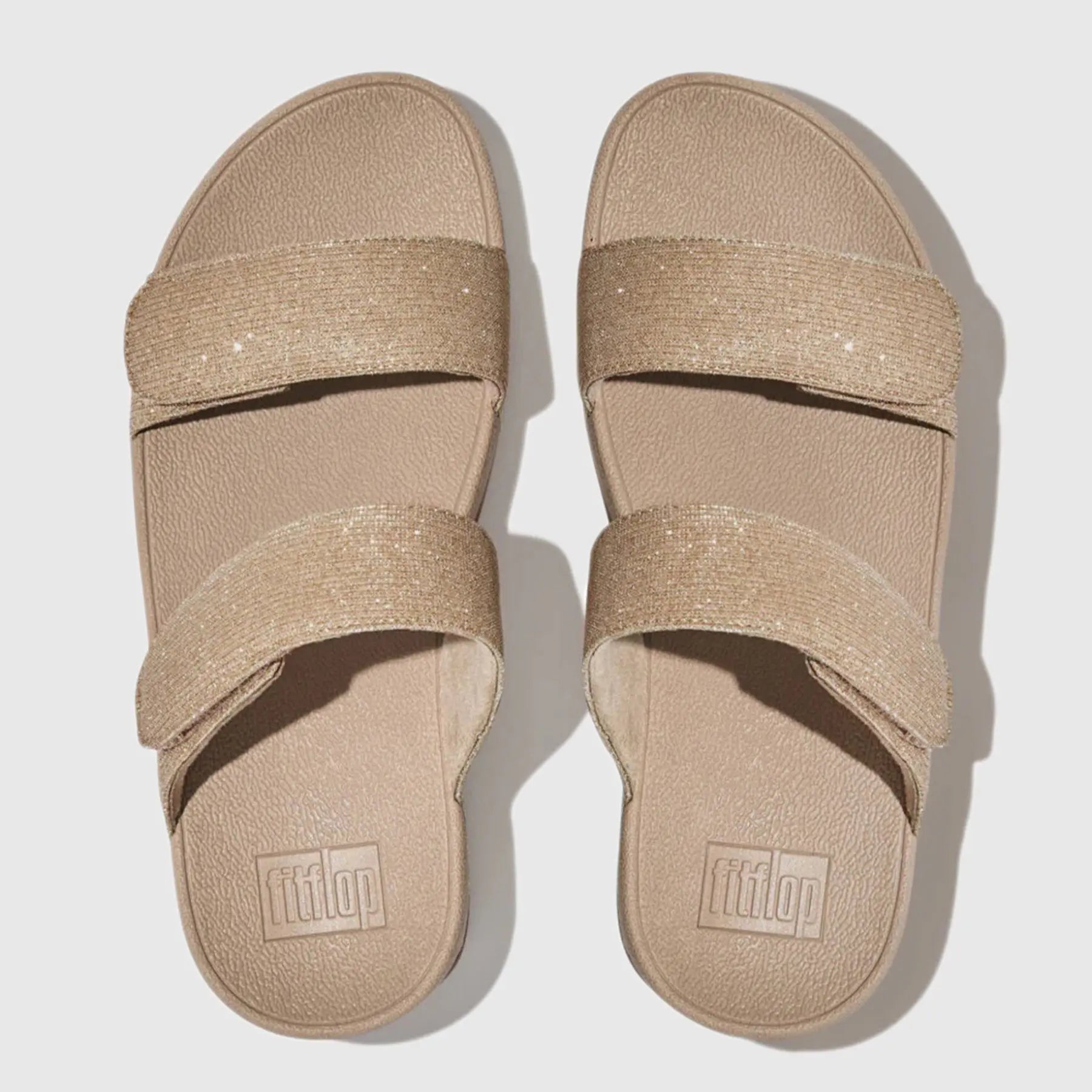 Lulu Adj Shimmerlux Slide Beige FZ9-A94 Sandals | familyshoecentre