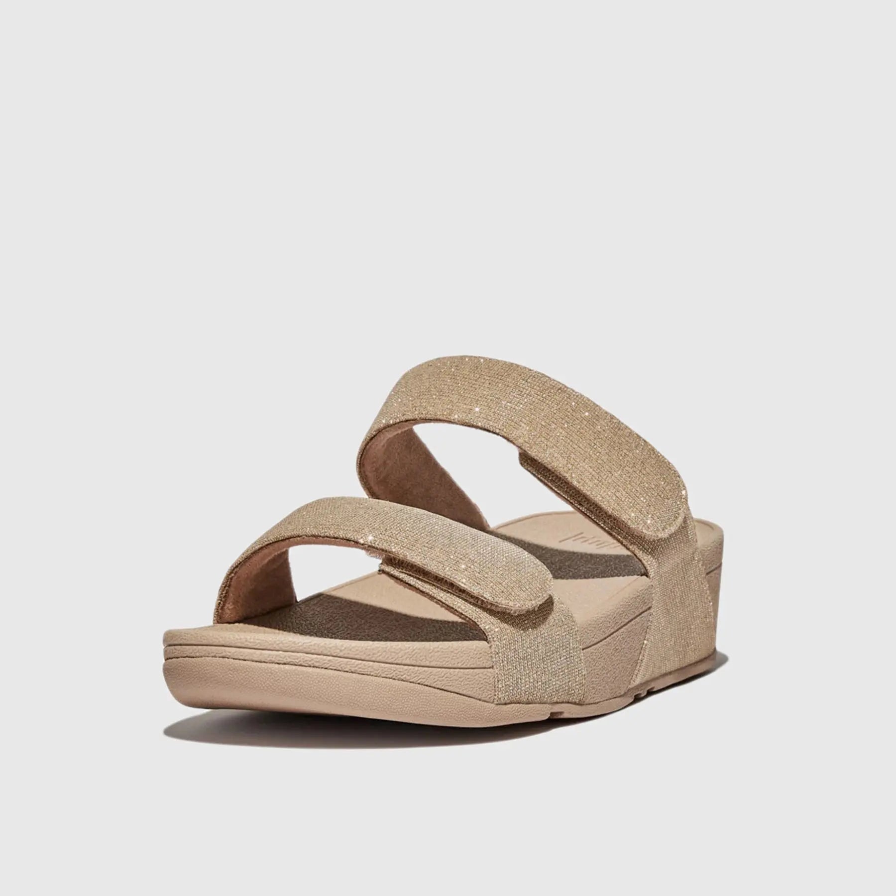 Lulu Adj Shimmerlux Slide Beige FZ9-A94 Sandals | familyshoecentre
