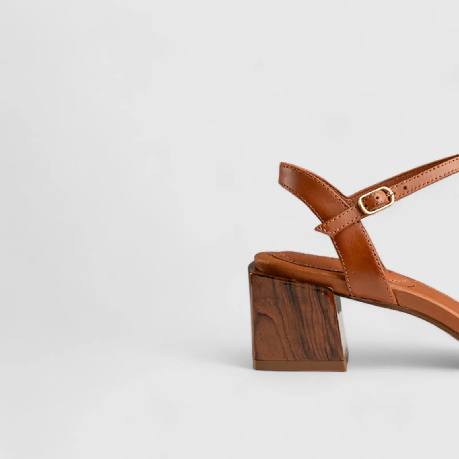 Block Heel Court Sandal Brown/Orange 10804 Heels | familyshoecentre