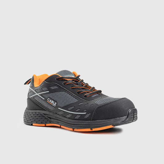 Cable Zircon Safety Shoe Black/Orange Safety | familyshoecentre