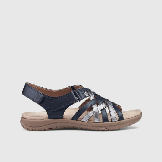 Maple Comfort Leather Sandal Navy/Pewter Sandals | familyshoecentre