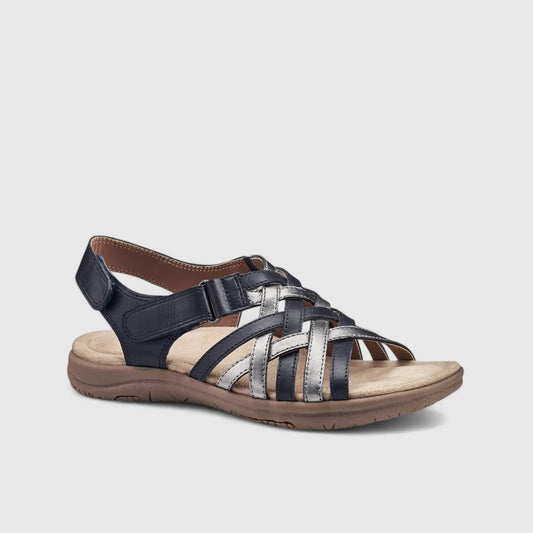 Maple Comfort Leather Sandal Navy/Pewter Sandals | familyshoecentre