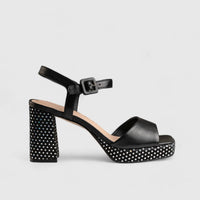 Platform Block Heel Sandal Black 11198 Heels | familyshoecentre