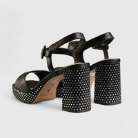 Platform Block Heel Sandal Black 11198 Heels | familyshoecentre