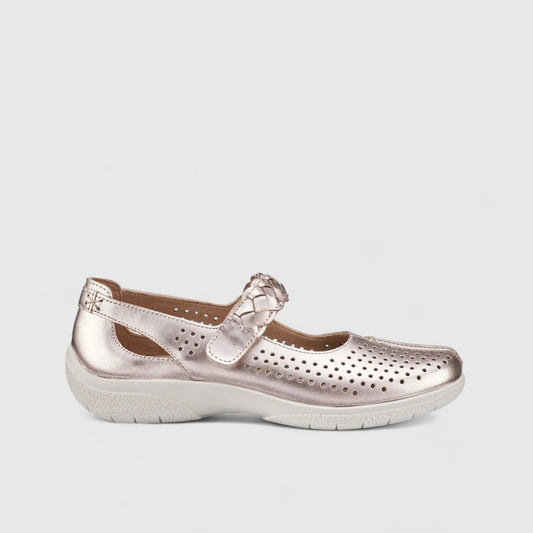 Quake Comfort Shoe Soft Gold Pumps | familyshoecentre