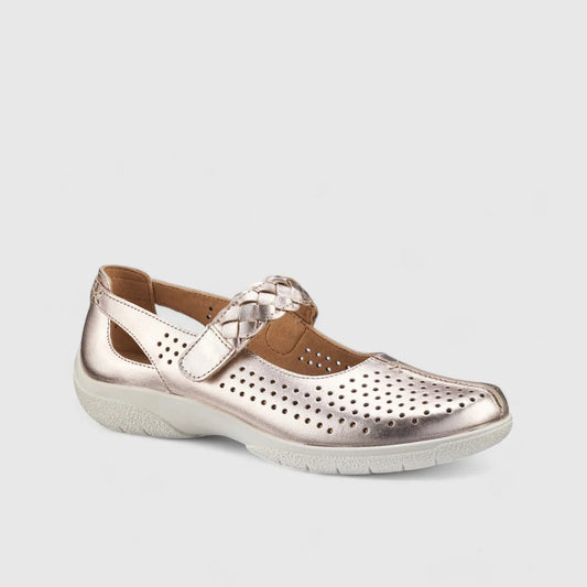 Quake Comfort Shoe Soft Gold Pumps | familyshoecentre