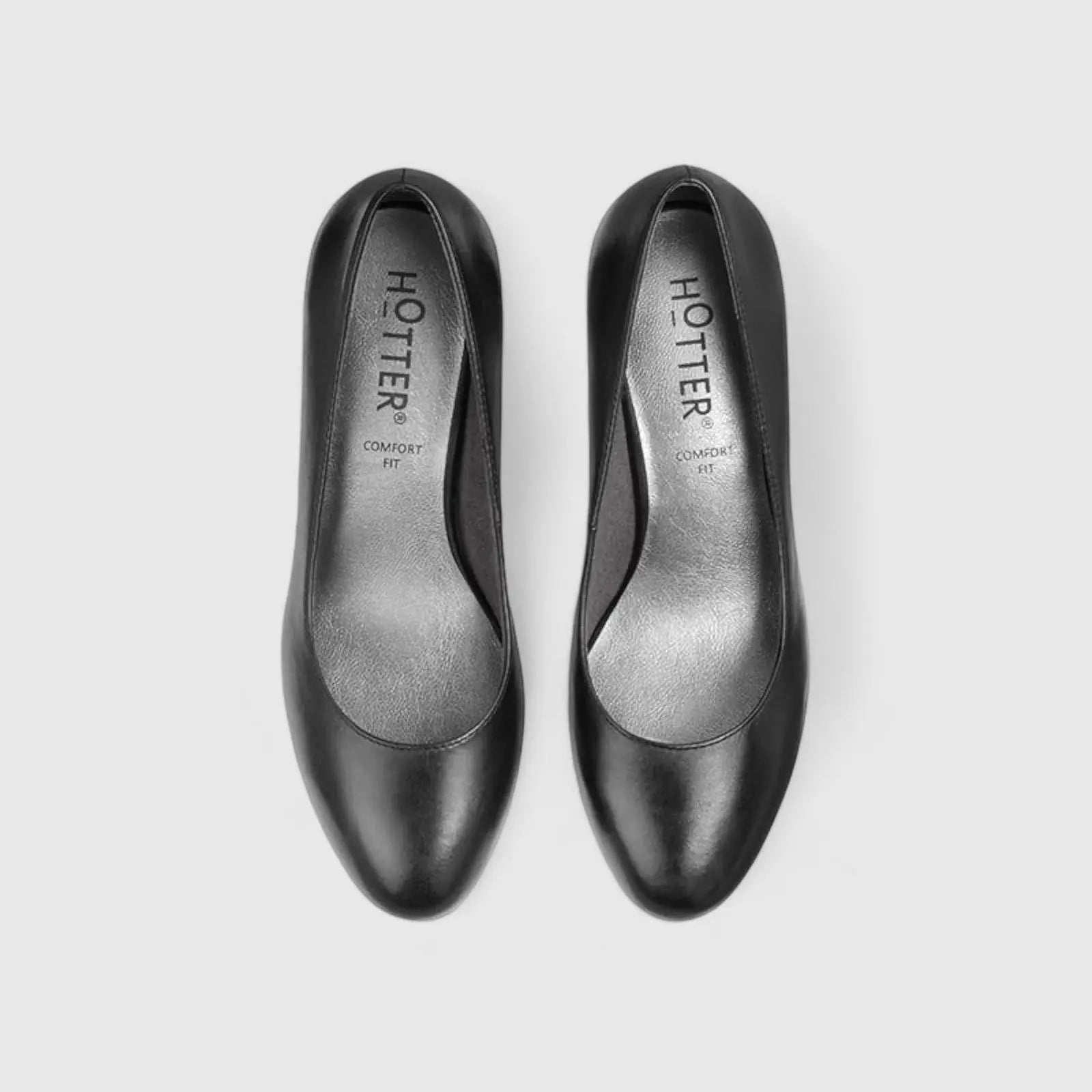 Rumba Comfort Heel Court Shoe Black Heels | familyshoecentre