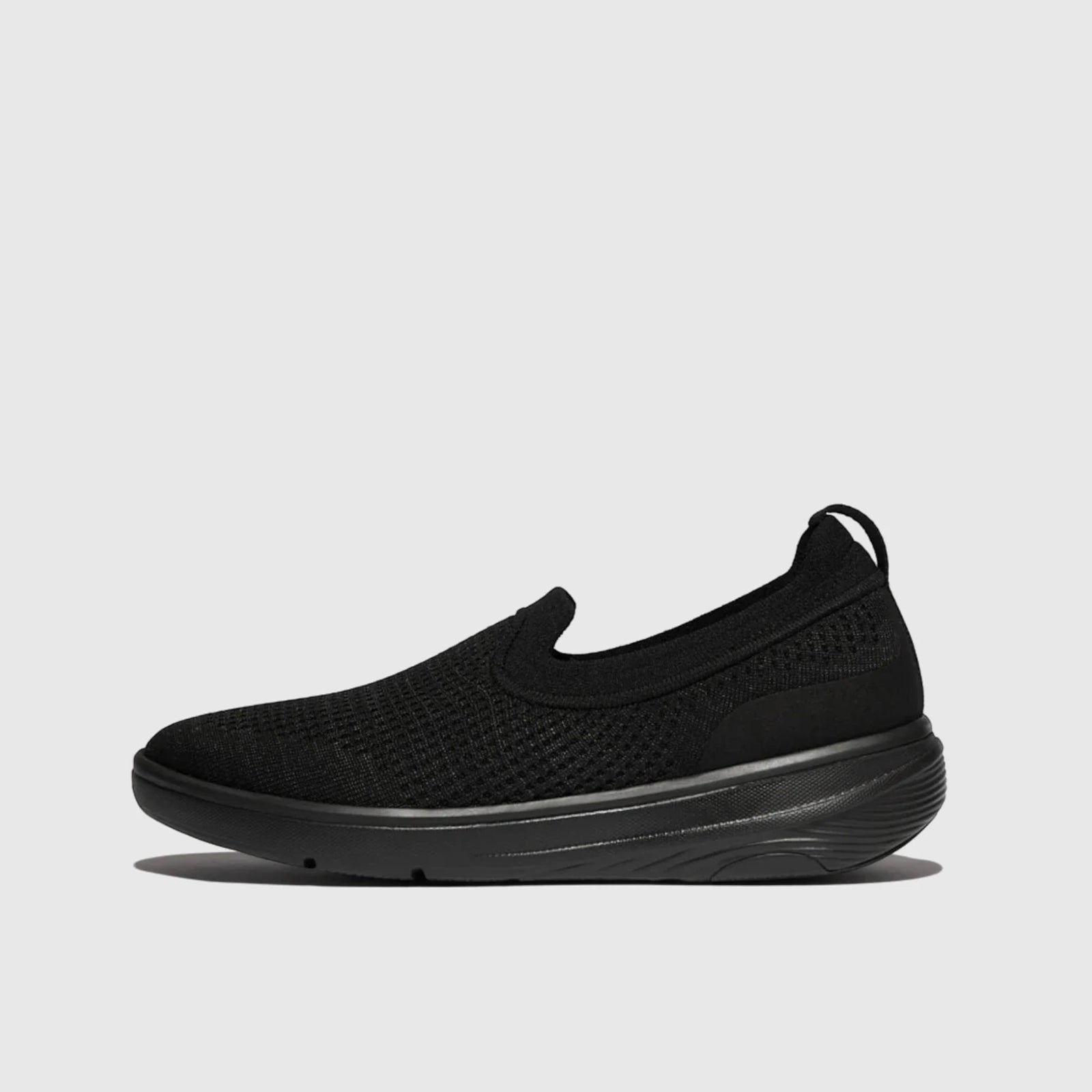 Fit Flops Super Q Knit Slip On Sneaker Black JI1-090 FP69 Sneakers | familyshoecentre