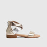 Leather Flat Comfort Sandals Gold/Silver 8548 Sandals | familyshoecentre