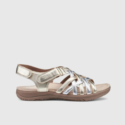 Maple Comfort Leather Sandal Gold/Silver Sandals | familyshoecentre