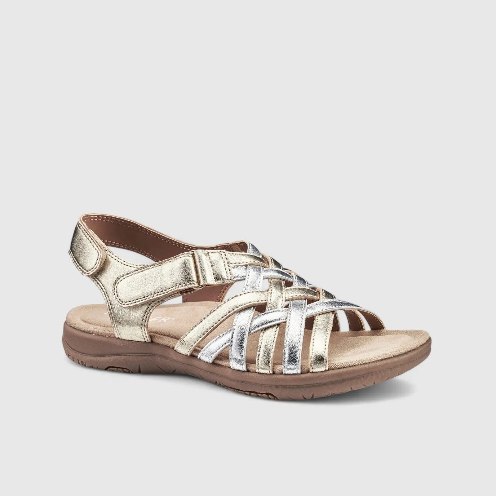 Maple Comfort Leather Sandal Gold/Silver Sandals | familyshoecentre
