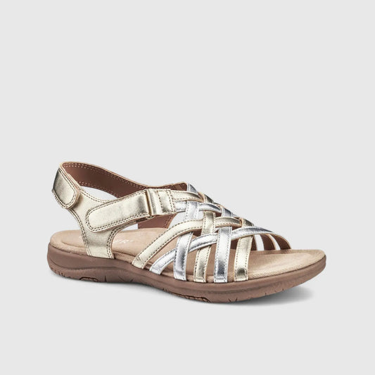 Maple Comfort Leather Sandal Gold/Silver Sandals | familyshoecentre