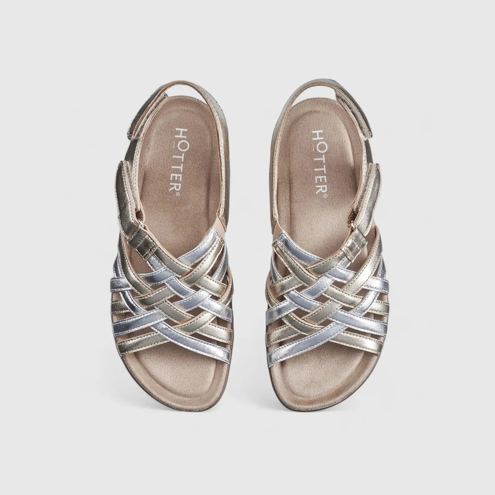 Maple Comfort Leather Sandal Gold/Silver Sandals | familyshoecentre
