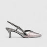 Slingback Court Shoe Pewter 10558 Heels | familyshoecentre