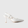 Slingback Court Shoe White 01637 Heels | familyshoecentre