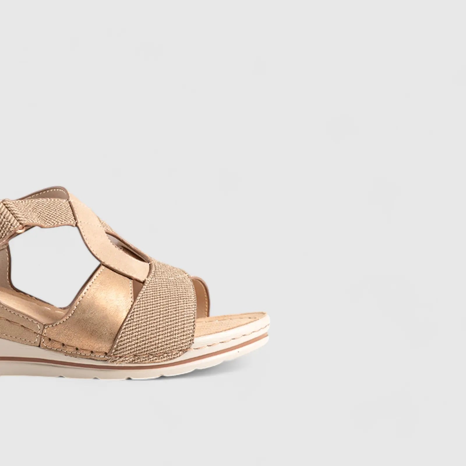 Soft Style Lenny Wedge Sandal Camel 01487 Sandals | familyshoecentre
