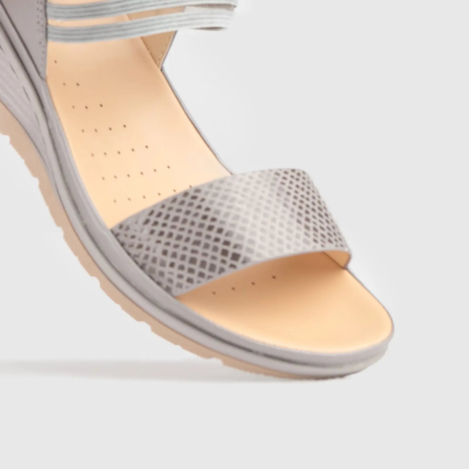 Soft Style Pomona Wedge Sandal 01398 Grey Sandals | familyshoecentre