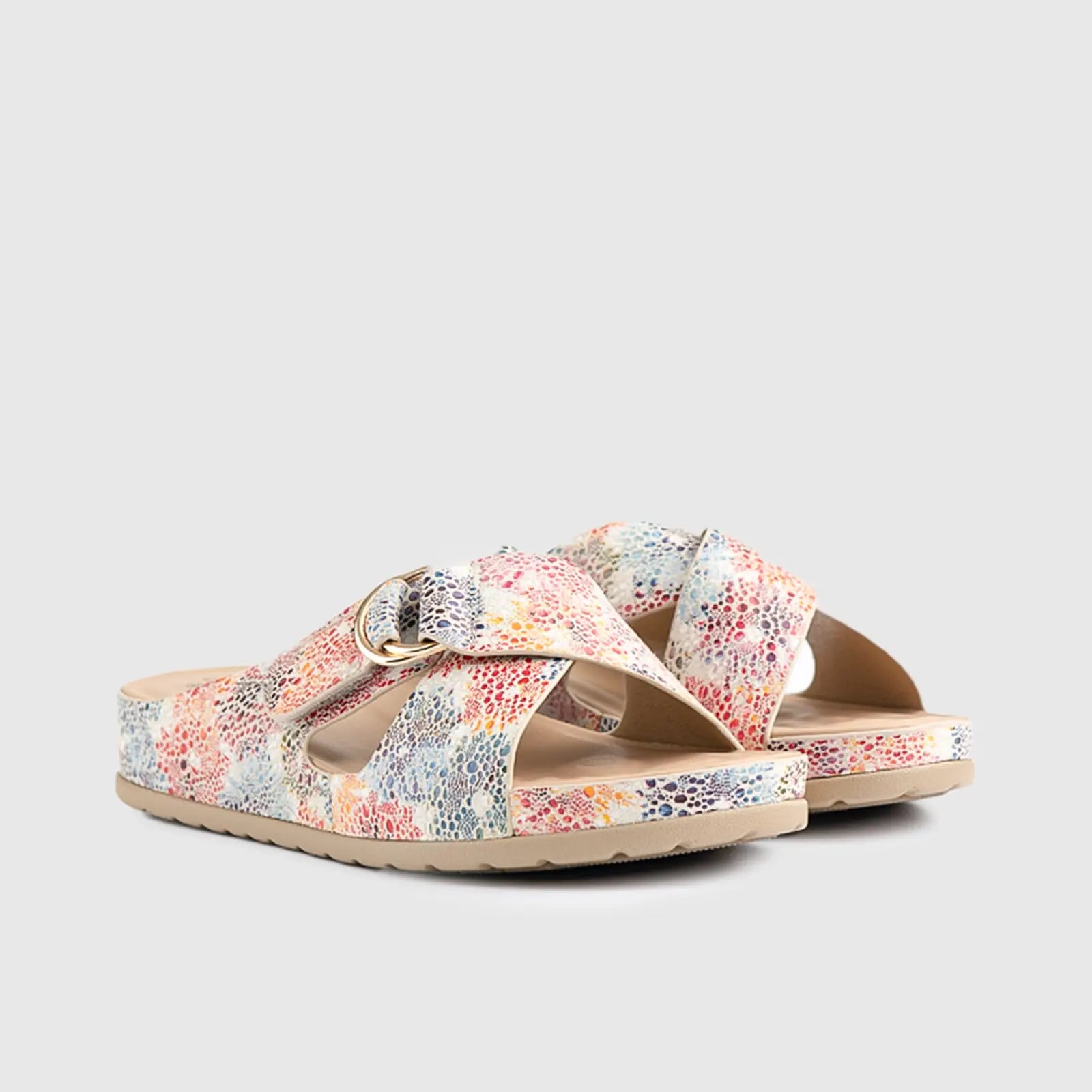 Soft Style Tanika Push In Sandal Multi 01479 Sandals | familyshoecentre