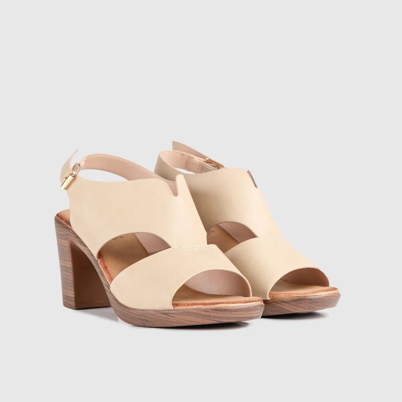Soft Style Thana Block Heel Sandal Beige 01411 Sandals | familyshoecentre