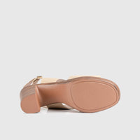 Soft Style Thana Block Heel Sandal Beige 01411 Sandals | familyshoecentre
