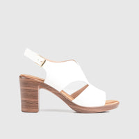 Soft Style Thana Block Heel Sandal White 01411 Sandals | familyshoecentre