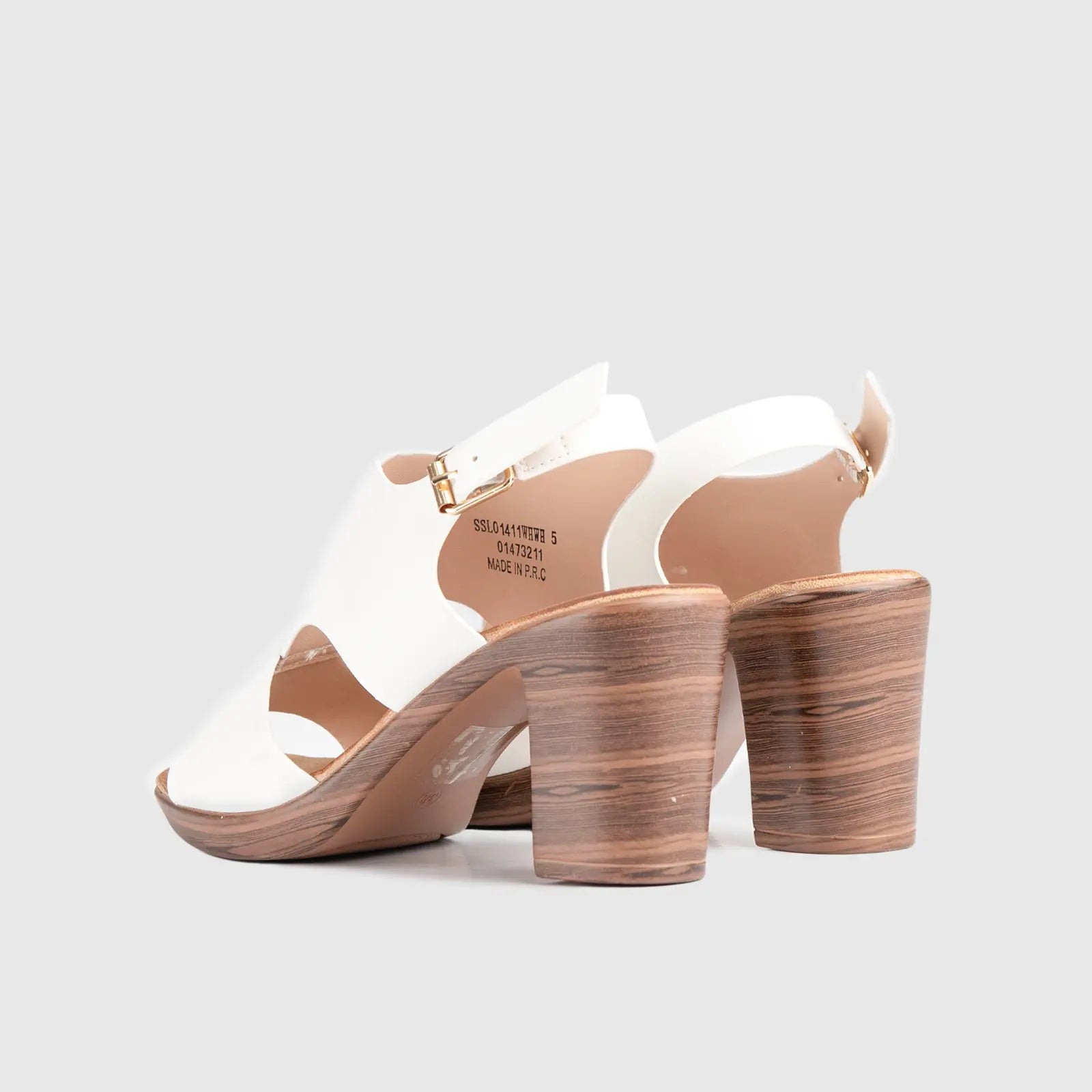 Soft Style Thana Block Heel Sandal White 01411 Sandals | familyshoecentre